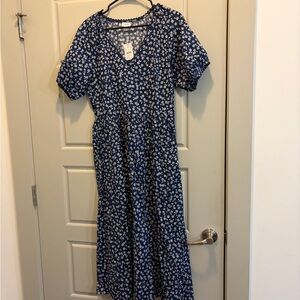 J. Crew Women’s Blue Floral Midi Dress